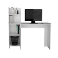 Writing Desk, Four Shelves, White White Particle Board Pine