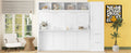 Queen Size Murphy Bed Wall Bed With Closet And Drawers,White Queen White Mdf Lvl