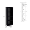 Vinton Bookcase With Spacious Tier Shelving Design, Black Black Particle Board Pine