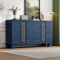 Wood Traditional Style Sideboard With Adjustable Shelves And Gold Handles For Kitchen, Dining Room And Living Room Antique Navy Antique Navy Mdf