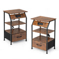 Set of 2 Night Stand, Wooden Bedside Table with