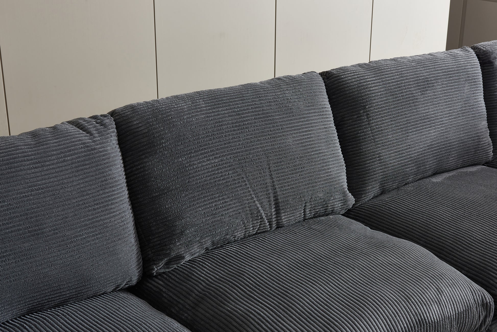 Convertible Modern Luxury Sectional Sofa Couch For Living Room Quality Corduroy Upholstery Modular Sofa Dark Grey Dark Grey Polyester Corduroy