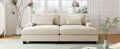 90'' Square Arm Sofa With Removable Back Cushions And 2 Pillows, Couch For Living Room, Office, Apartment Beige Polyester Primary Living Space Pillow Back American Design Polyester