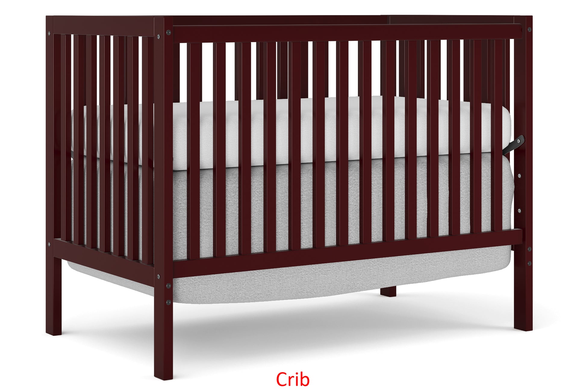 5 In 1 Convertible Crib, Converts From Baby Crib To Toddler Bed, Fits Standard Full Size Crib Mattress ,Easy To Assemble 53*29*9 Inches Cherry Cherry Classic Pine Wood