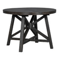 5 Piece Retro Functional Dining Set With Extendable Round Table With Removable Middle Leaf And 4 Upholstered Chairs For Dining Room And Living Room Black Black Solid Wood Mdf