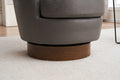 Pu Leather Swivel Barrel Chair, Swivel Accent Chairs Armchair For Living Room, Reading Chairs For Bedroom Comfy, Round Barrel Chairs With Gold Stainless Steel Base Grey Grey Primary Living Space