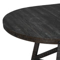 5 Piece Retro Functional Dining Set With Extendable Round Table With Removable Middle Leaf And 4 Upholstered Chairs For Dining Room And Living Room Black Black Solid Wood Mdf