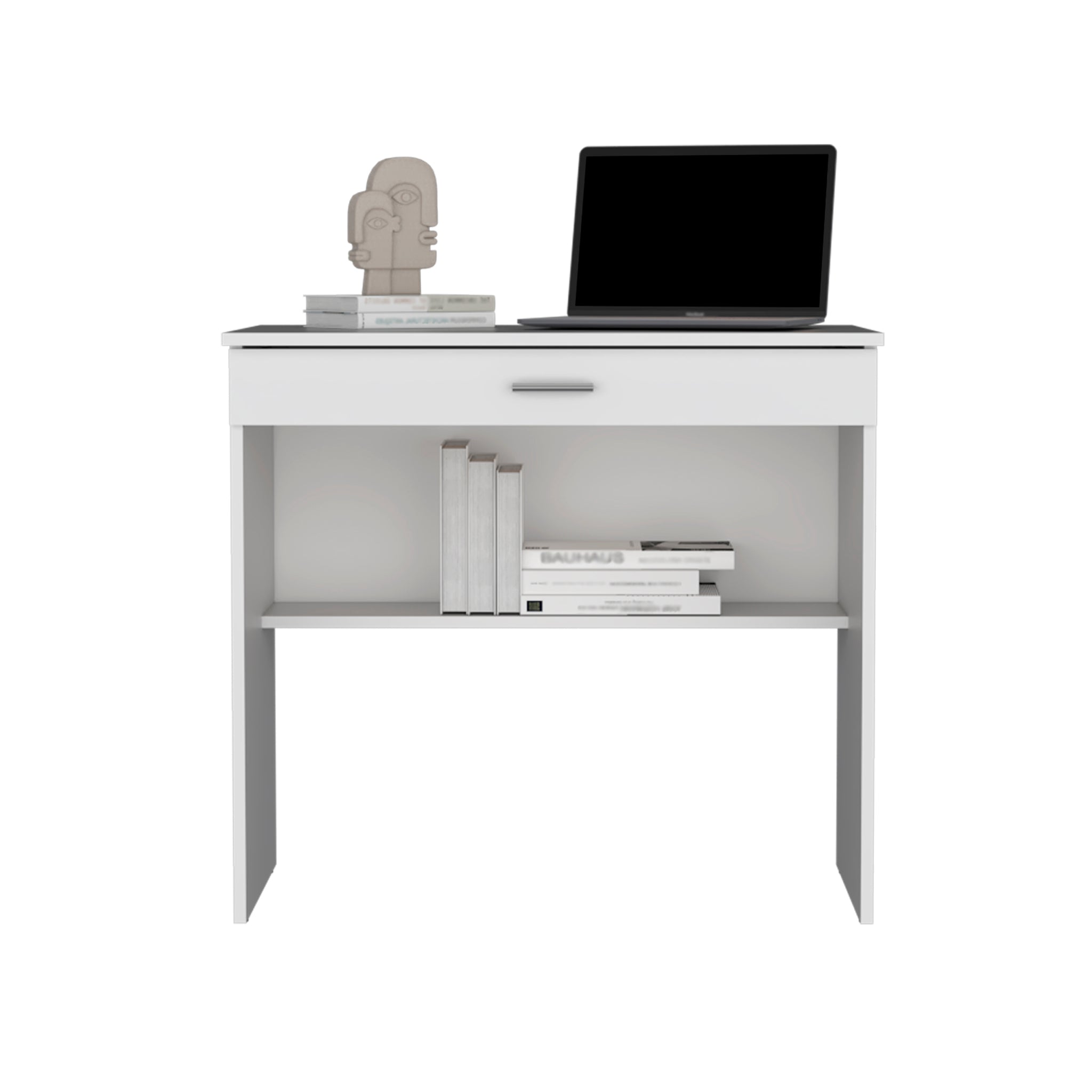 Montana Storage Desk, Spacious Stylish with Drawer and white-particle board-pine