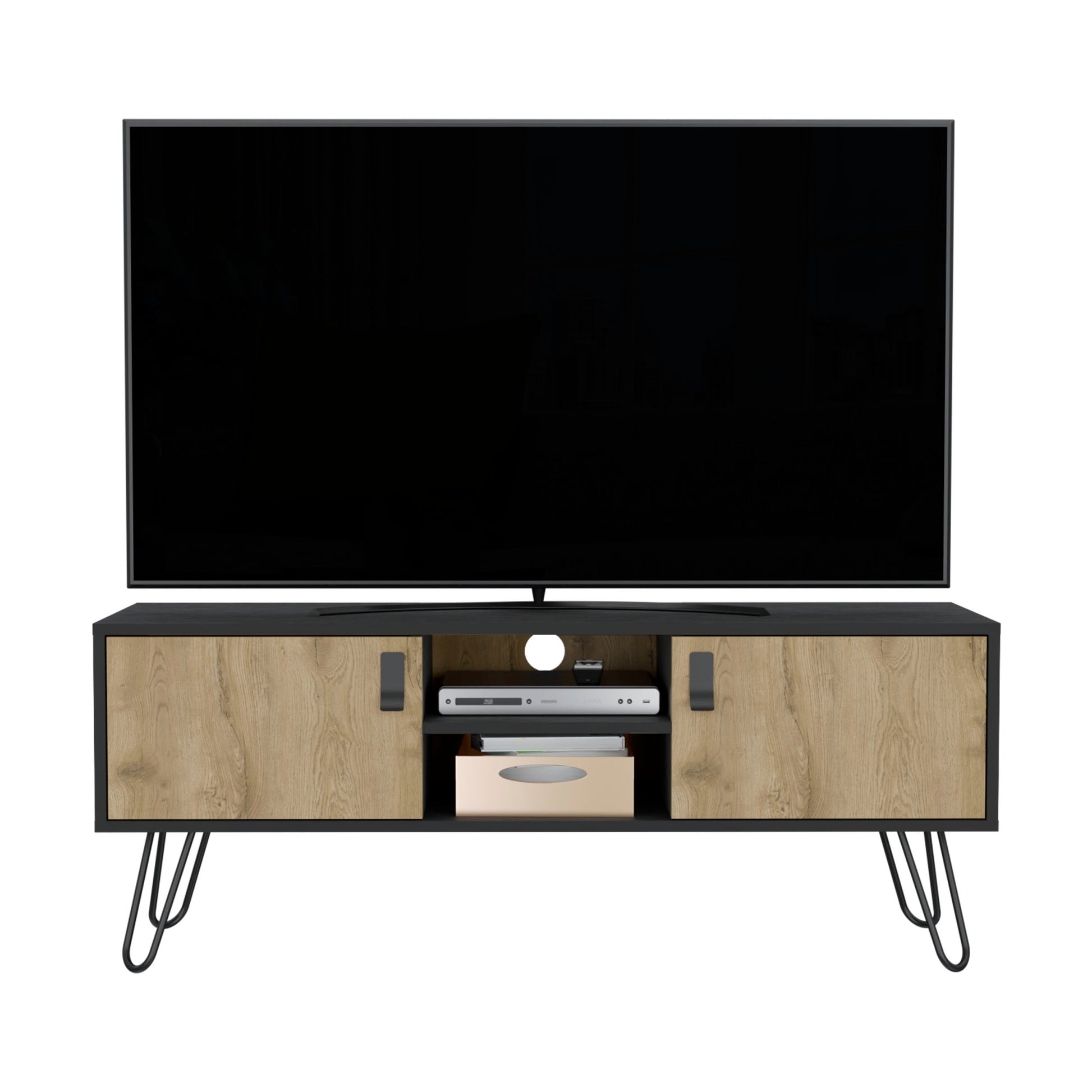 Toka Hairpin Legs Tv Rack with Media Center and 2