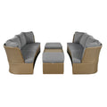 Customizable Outdoor Patio Furniture Set, Wicker Furniture Sofa Set With Thick Cushions, Suitable For Backyard, Porch. Yes Gray Garden & Outdoor Complete Patio Sets Hdpe