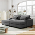 90'' Square Arm Sofa With Removable Back Cushions And 2 Pillows,Couch For Living Room, Office, Apartment Grey Polyester Primary Living Space Pillow Back American Design Polyester 2 Seat