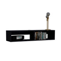 Klein Floatingtv Stand, Space Saver Design With Functional Shelves, Black Black 40 49 Inches Particle Board Pine