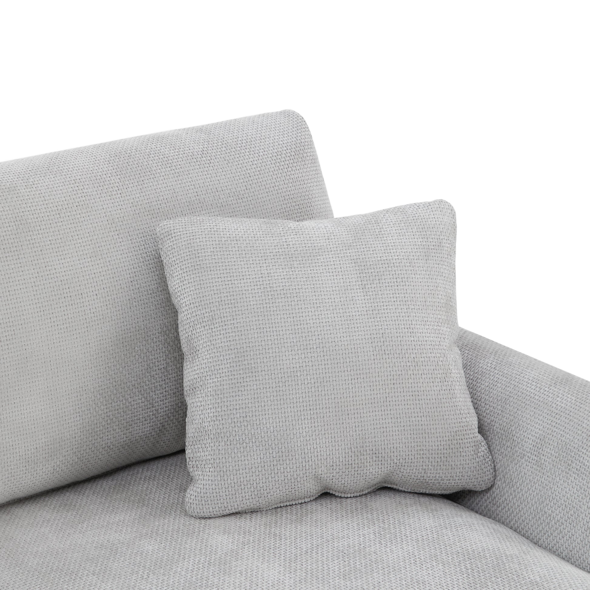 119*55" Modern Oversized Sectional Sofa,L Shaped Luxury Couch Set With 2 Free Pillows,5 Seat Chenille Indoor Furniture With Chaise For Living Room,Apartment,Office,2 Colors Light Gray Chenille 5 Seat