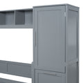 Full Size Murphy Bed Wall Bed With Closet And Drawers,Gray Gray Mdf Lvl