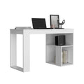 Firenze Writing Desk, Two Shelves, White White Particle Board Pine