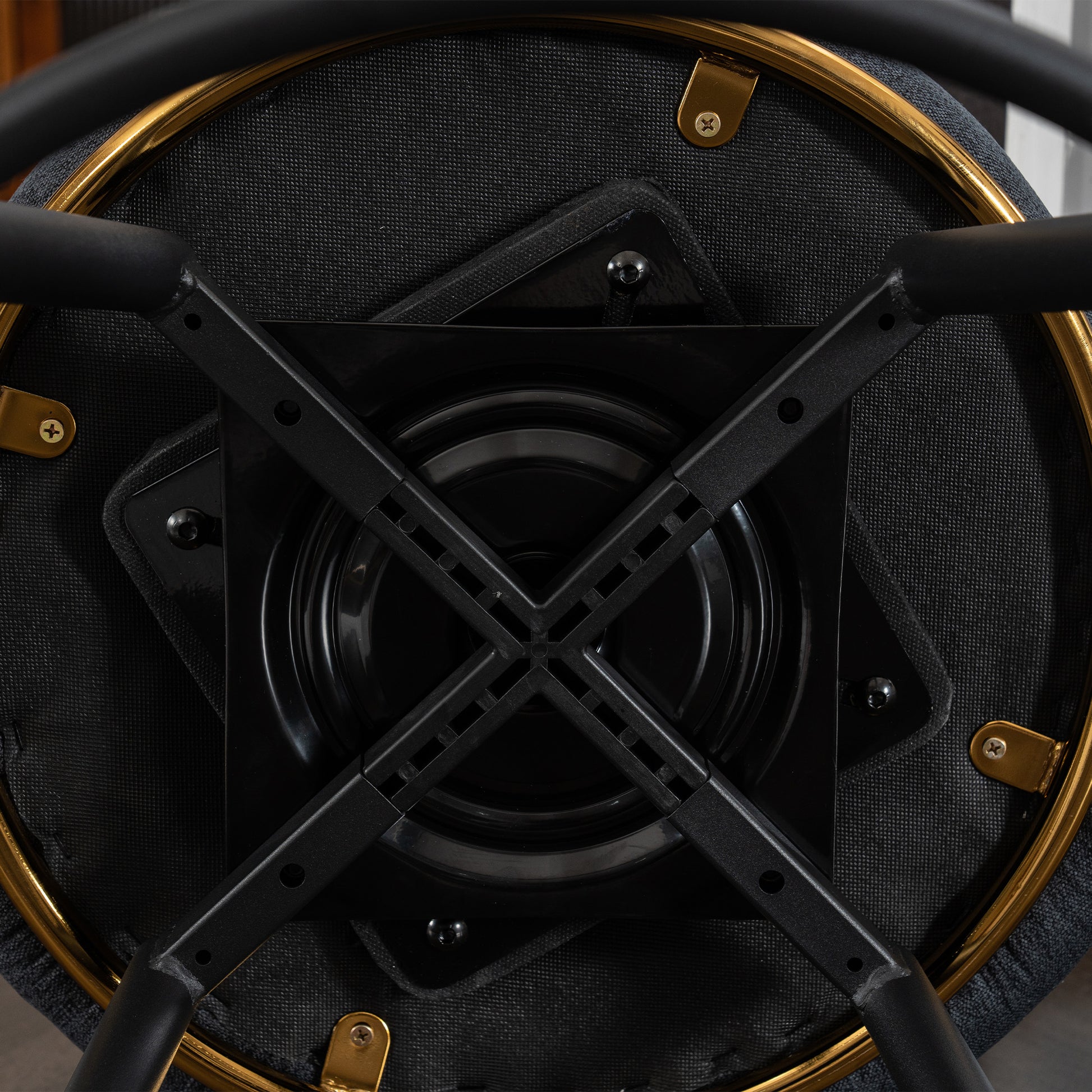 Set Of 2 Gray Swivel Bar Stools High Back, Adjustable, Upholstered With Elegant Metal Back Accents For Kitchen, Bar, Or Dining Room Dark Gray Metal