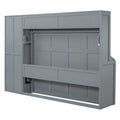 Queen Size Murphy Bed Wall Bed With Closet And Drawers,Gray Gray Mdf Lvl