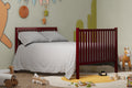 5 In 1 Convertible Crib, Converts From Baby Crib To Toddler Bed, Fits Standard Full Size Crib Mattress ,Easy To Assemble 53*29*9 Inches Cherry Cherry Classic Pine Wood