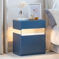 Led Nightstands Acrylic Board Led Bedside Tables For Bedroom End Table With 3 Drawer Dresser For Bedroom Living Room Bedside Furniture Blue Blue 3 Drawers Bedroom Bedside Cabinet American Design,American Traditional,Boho,Casual,Classic Easy Assembly