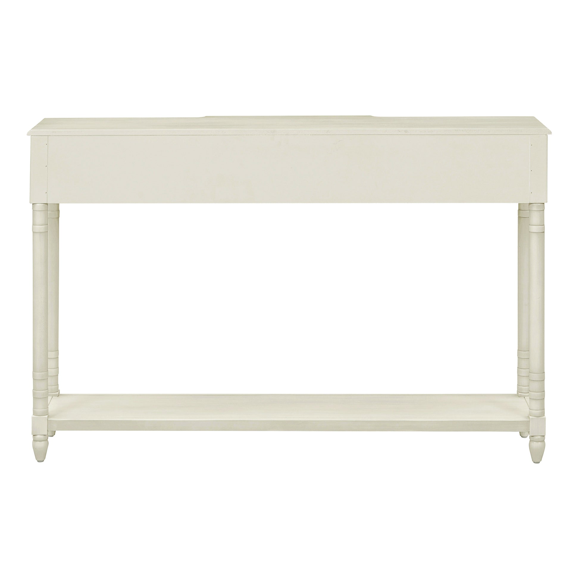 Console Table Sofa Table With Drawers For Entryway With Projecting Drawers And Long Shelf Antique White, Old Sku: Wf189574Aak Antique White Solid Wood Mdf