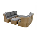 Customizable Outdoor Patio Furniture Set, Wicker Furniture Sofa Set With Thick Cushions, Suitable For Backyard, Porch. Yes Gray Garden & Outdoor Complete Patio Sets Hdpe