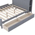 Full Size Platform Bed With Drawers And Storage Shelves, Gray Gray Solid Wood Mdf