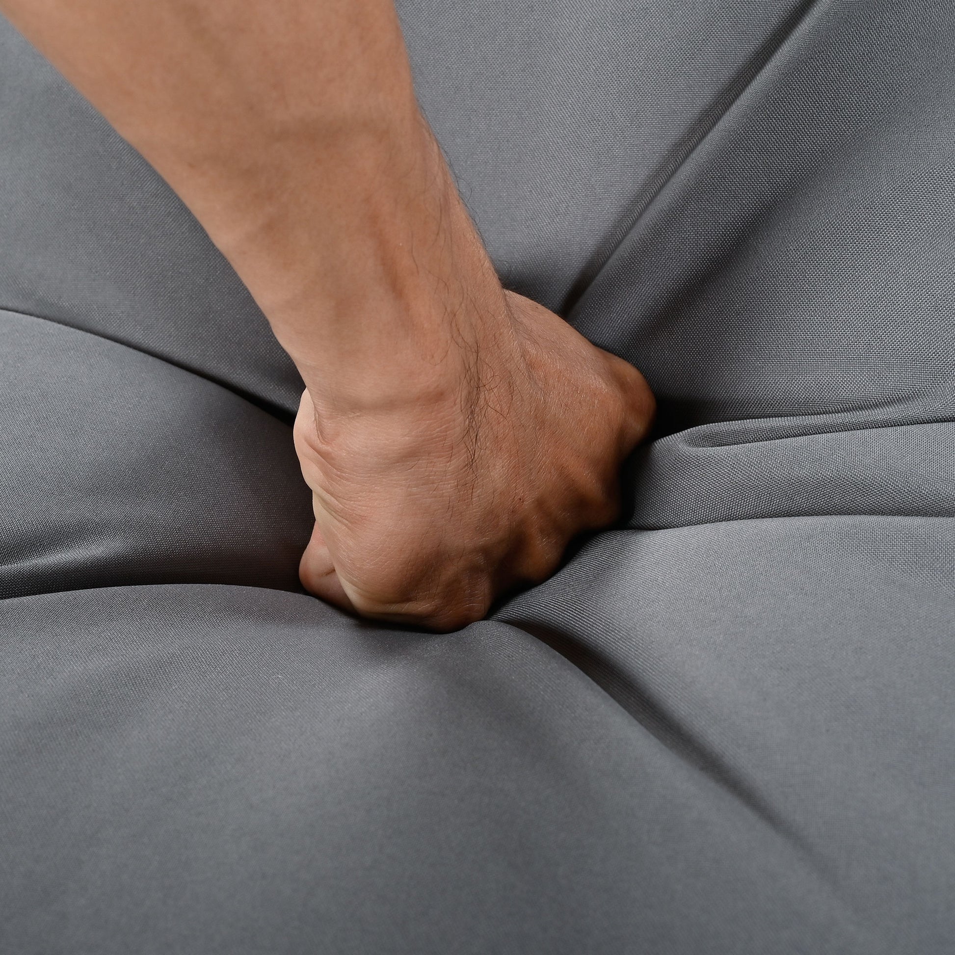 Outdoor Patio Sunbed With Curtains, High Comfort, Suitable For Multiple Scenarios Gray Beige Woven Rope