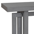 Contemporary Console Table With Wood Top, Extra Long Entryway Table For Entryway, Hallway, Living Room, Foyer, Corridor Dark Gray Solid Wood Mdf