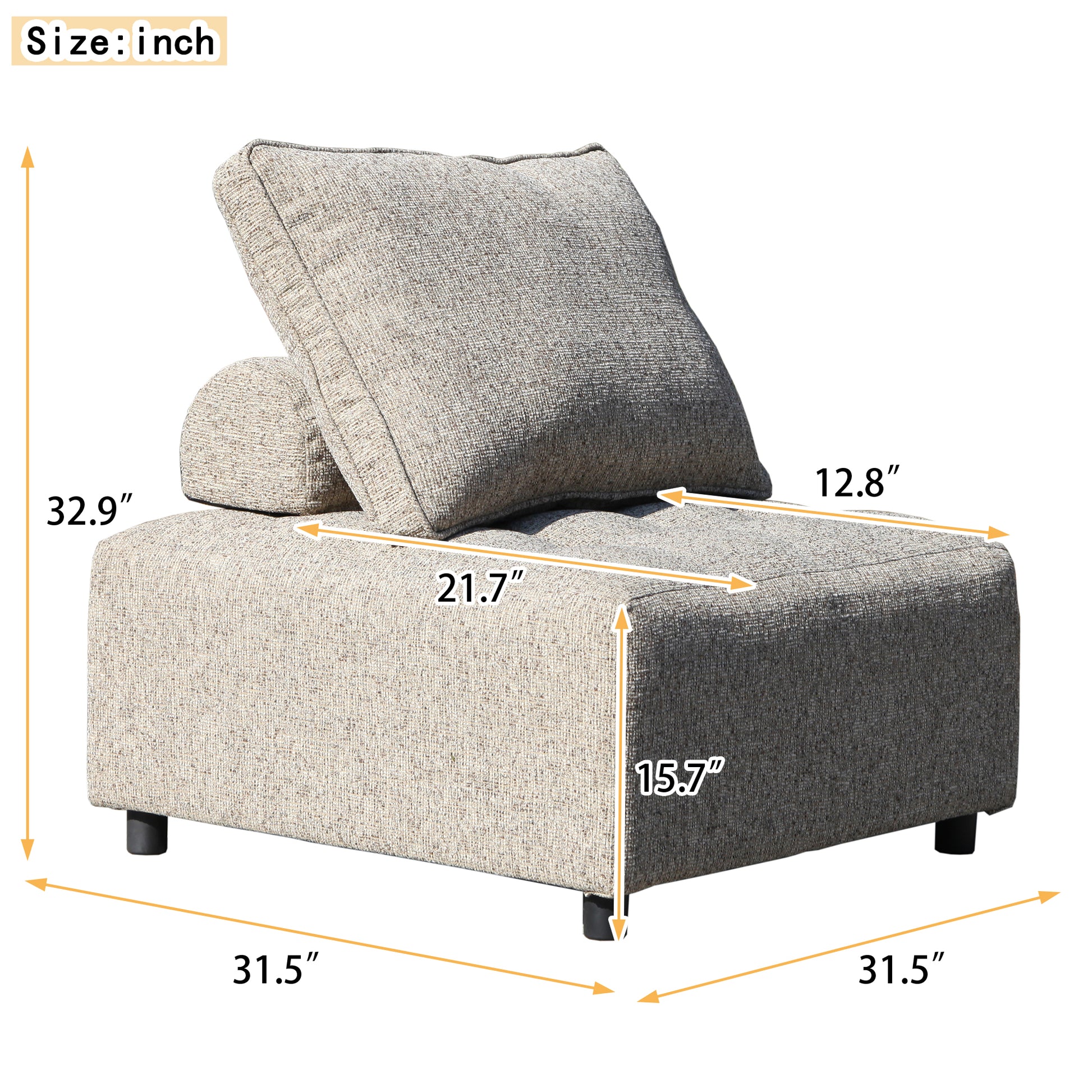 Outdoor Modular Sofa, With Aluminum Structure, Support Cushion And Back Cushion Cover Removable, Fade Resistant, Waterproof Sofa Cover Included,Light Brown The Ratebased On A Single Piece 5Unit Light Brown Aluminium 5 Seat