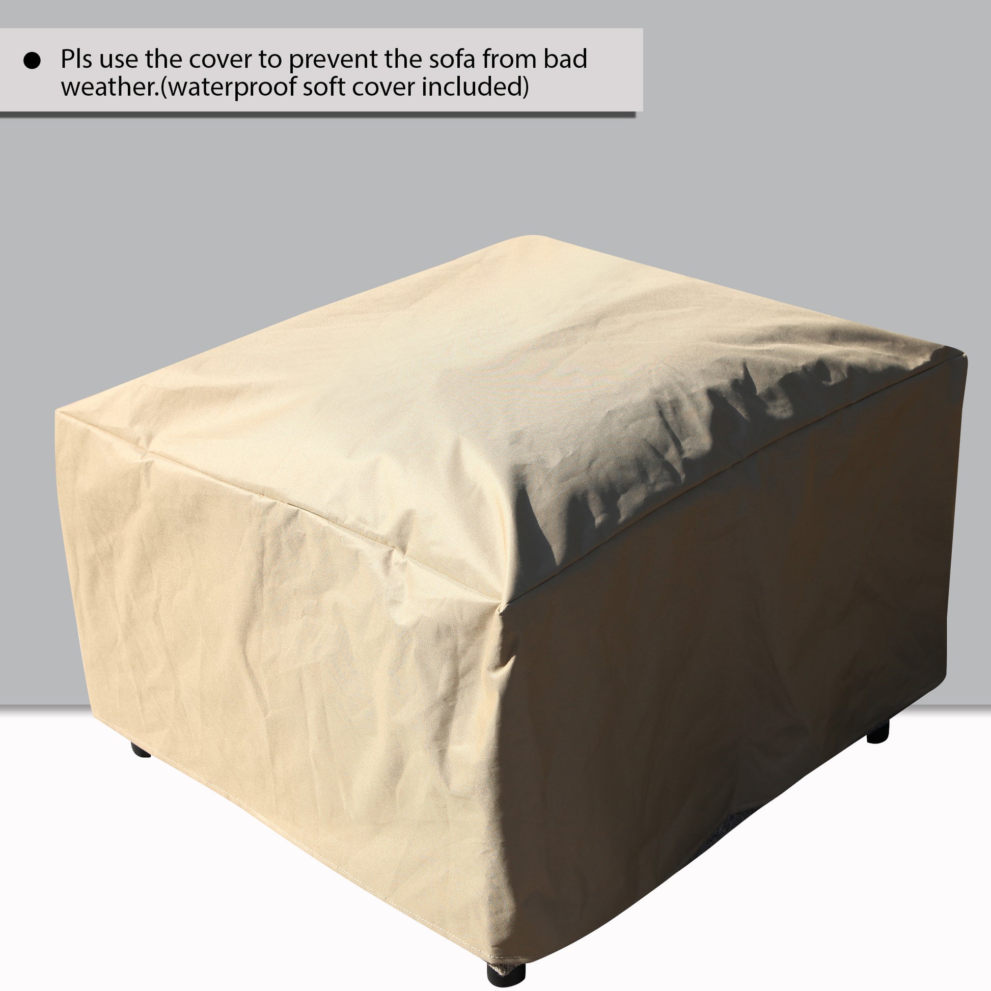 Outdoor Modular Sofa, With Aluminum Structure, Support Cushion And Back Cushion Cover Removable, Fade Resistant, Waterproof Sofa Cover Included,Beige The Ratebased On A Single Piece 5Unit Beige Aluminium 5 Seat