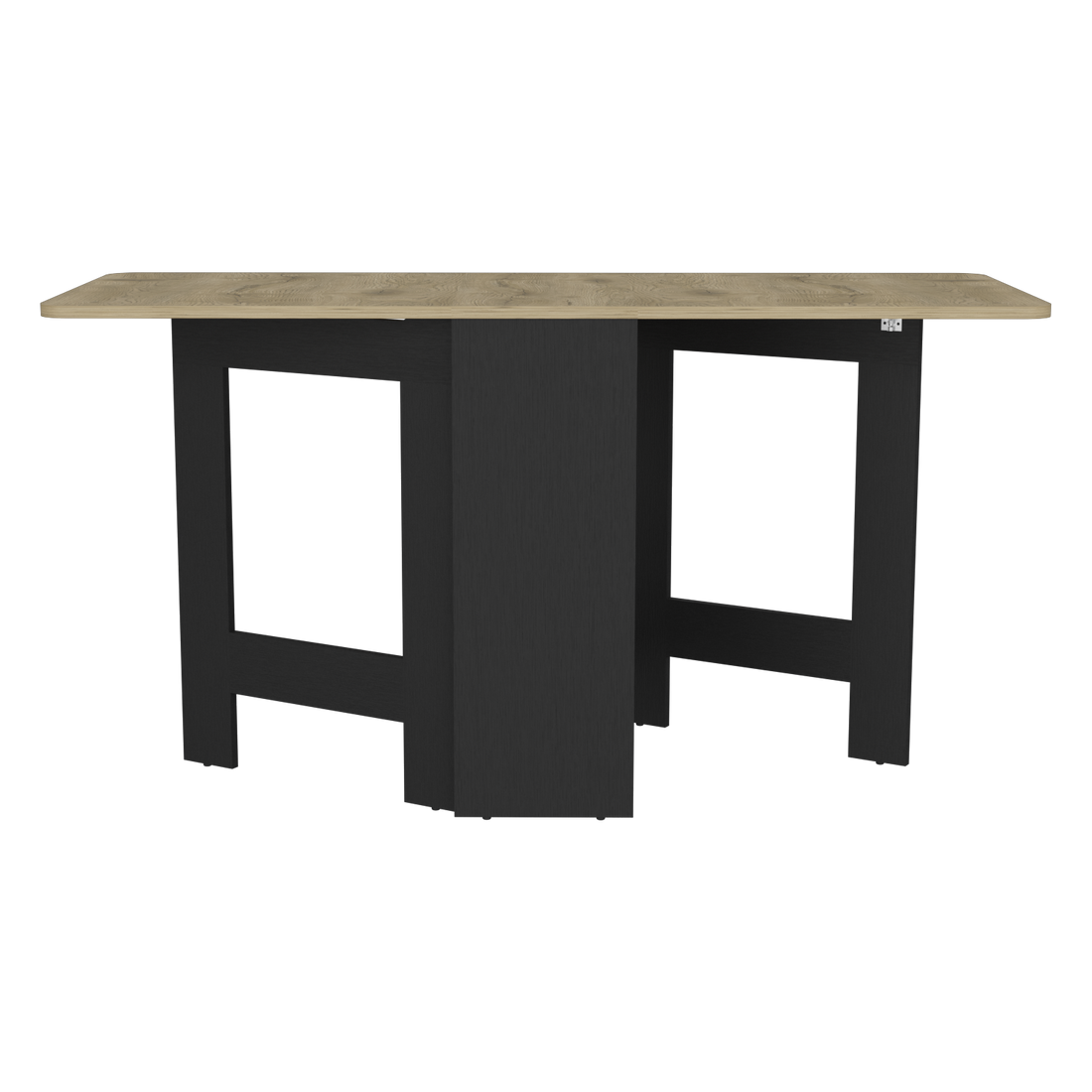 Detroit Folding Table With Expandable Design In 3 Forms, White Macadamia Black Multi Particle Board Pine