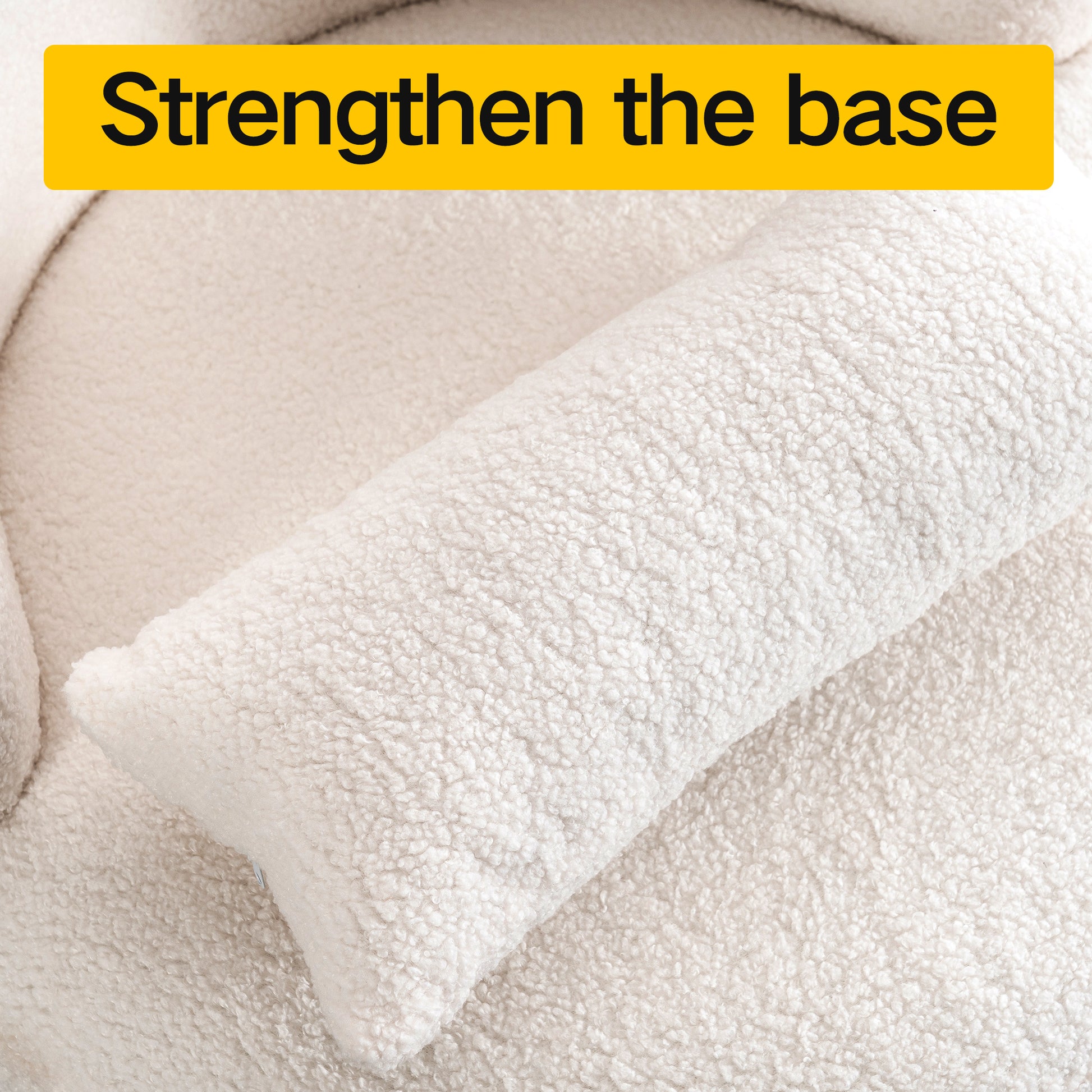 White Plush Swivel Accent Chair Contemporary Round Armchair With 360 Rotation And Metal Base For Living Room Elegance White Teddy Teddy