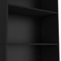 Vinton 4 Tier Bookcase With Modern Storage For Books And Decor, Black Black Particle Board Pine