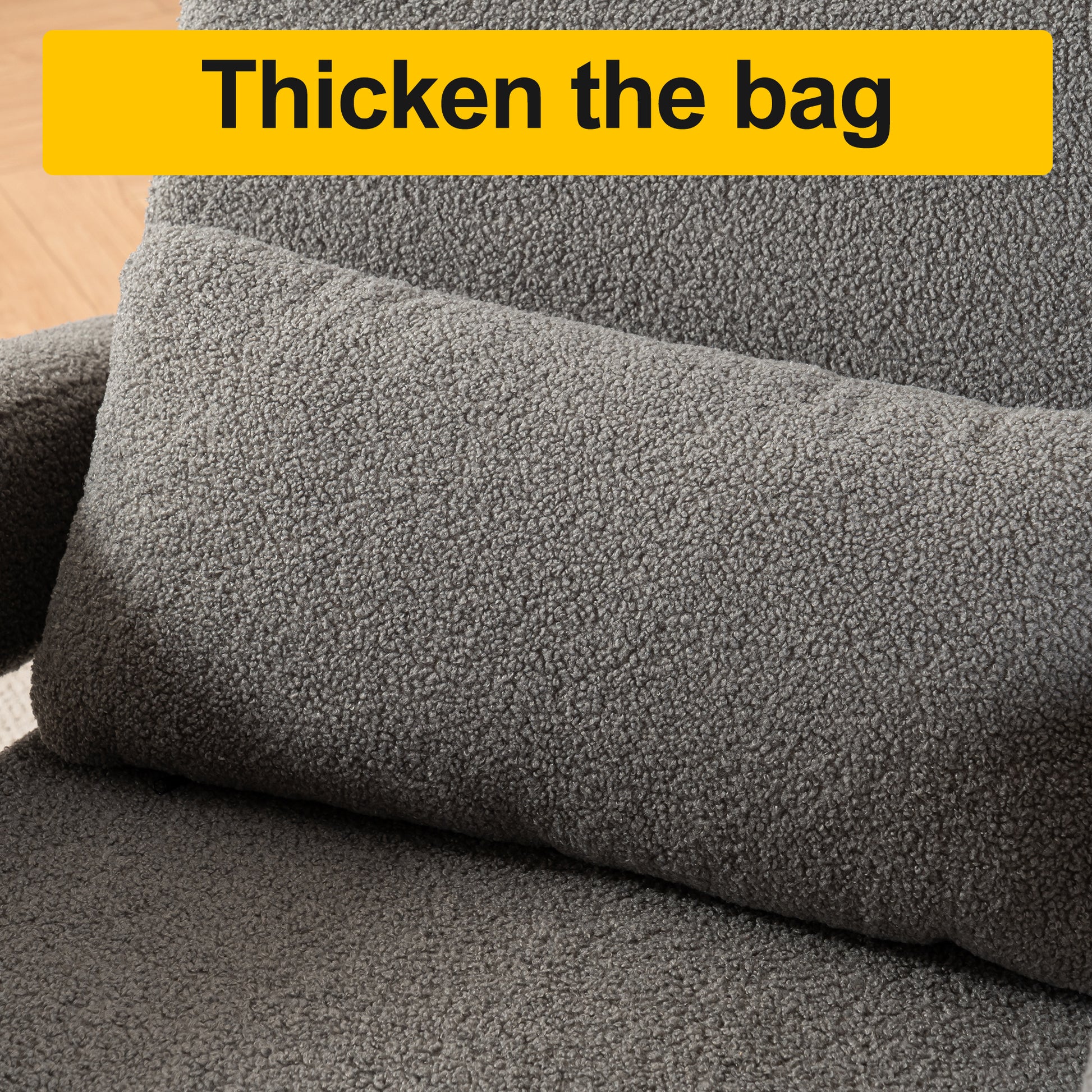 Cozy Dark Grey Teddy Fabric Armchair Modern Sturdy Lounge Chair With Curved Arms And Thick Cushioning For Plush Comfort Dark Gray Teddy