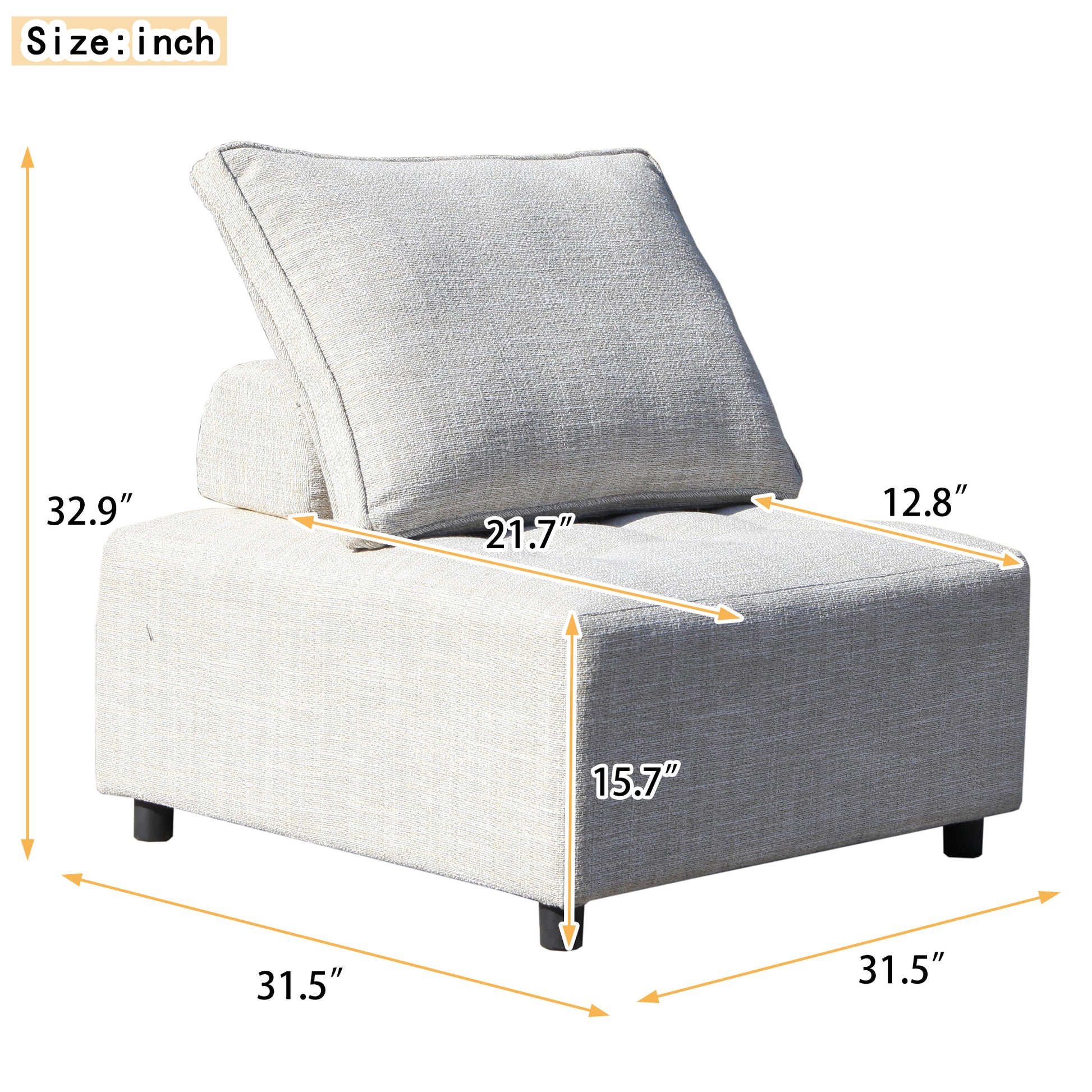 Outdoor Modular Sofa, With Aluminum Structure, Support Cushion And Back Cushion Cover Removable, Fade Resistant, Waterproof Sofa Cover Included,Beige The Ratebased On A Single Piece 2Unit Beige Aluminium 2 Seat