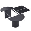 Expandable Dining Table,Solid Top Extending Table Modern Kitchen Table, Leisure Desk For Kitchen Dining Living Room Apartment.Black Black Foam Mdf