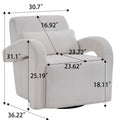 Cozy White Teddy Fabric Armchair Modern Sturdy Lounge Chair With Curved Arms And Thick Cushioning For Plush Comfort White Teddy
