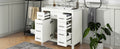 36 Inch Modern Bathroom Vanity Cabinet With Multifunctional Storage Space 5 Drawers And 1 Door White Solid Wood Mdf Resin