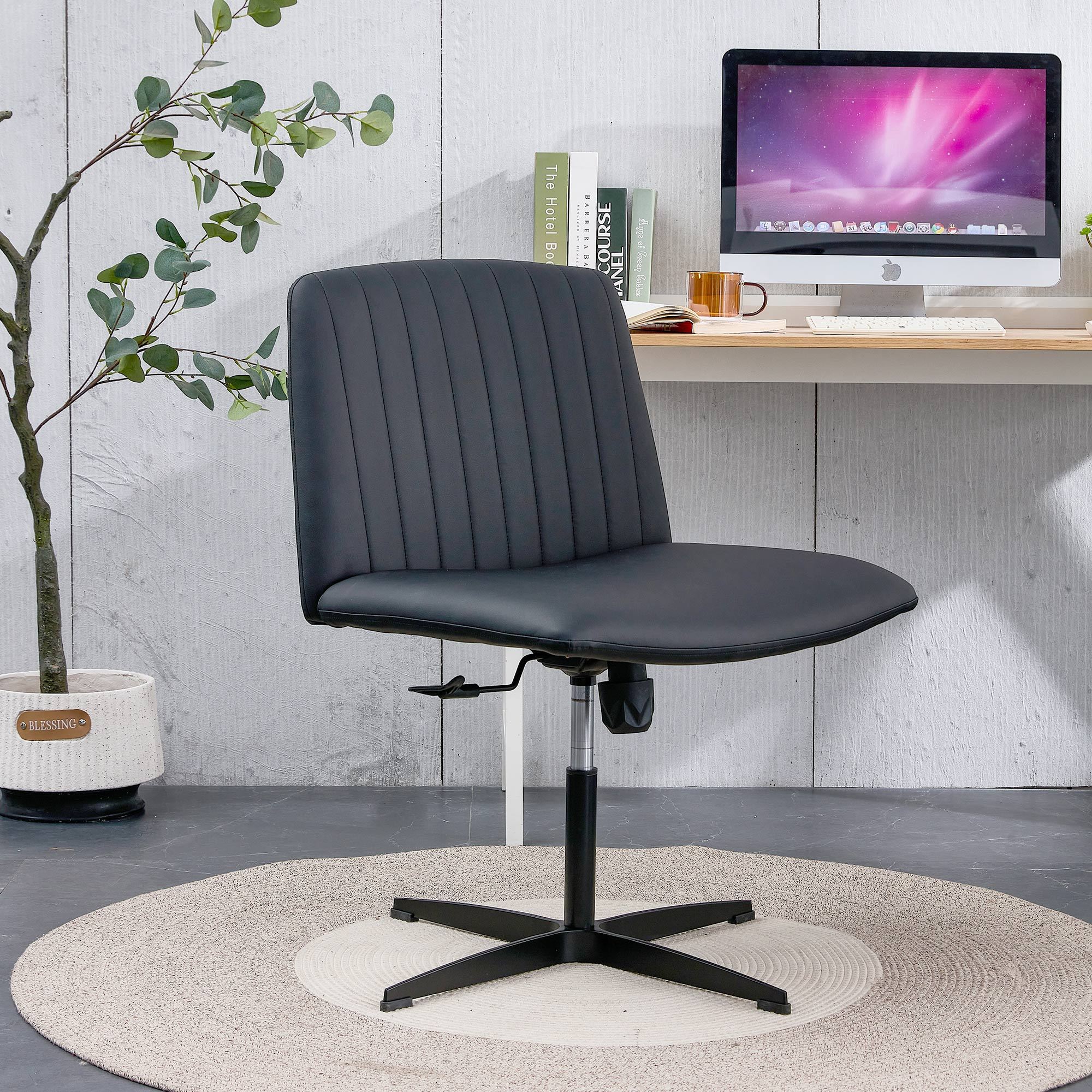 Black High Grade Pu Material. Home Computer Chair black-pu