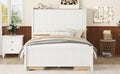 Full Size Platform Bed With Drawers And Storage Shelves, White Antique White Solid Wood Mdf