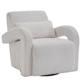 Cozy White Teddy Fabric Armchair Modern Sturdy Lounge Chair With Curved Arms And Thick Cushioning For Plush Comfort White Teddy