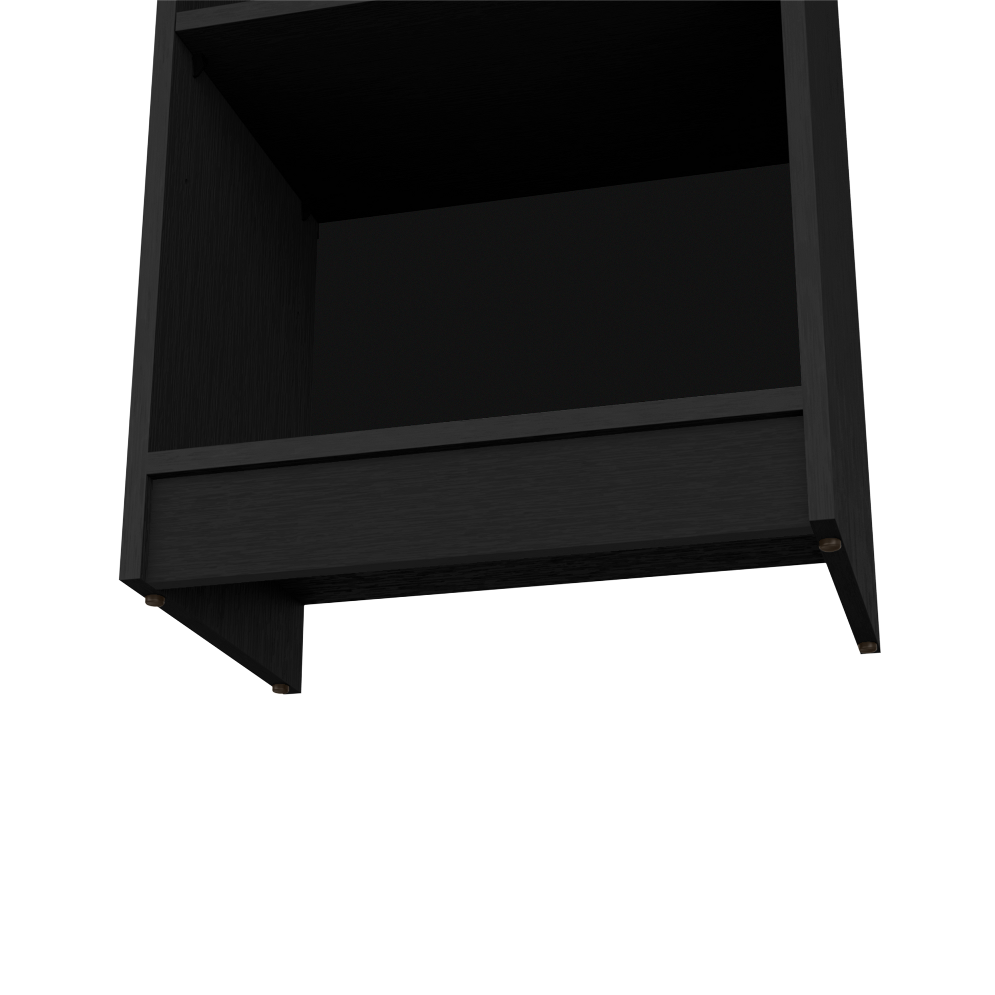 Vinton Xs Bookcase Compact Bookshelf With Multiple Shelves, Black Black Particle Board Pine