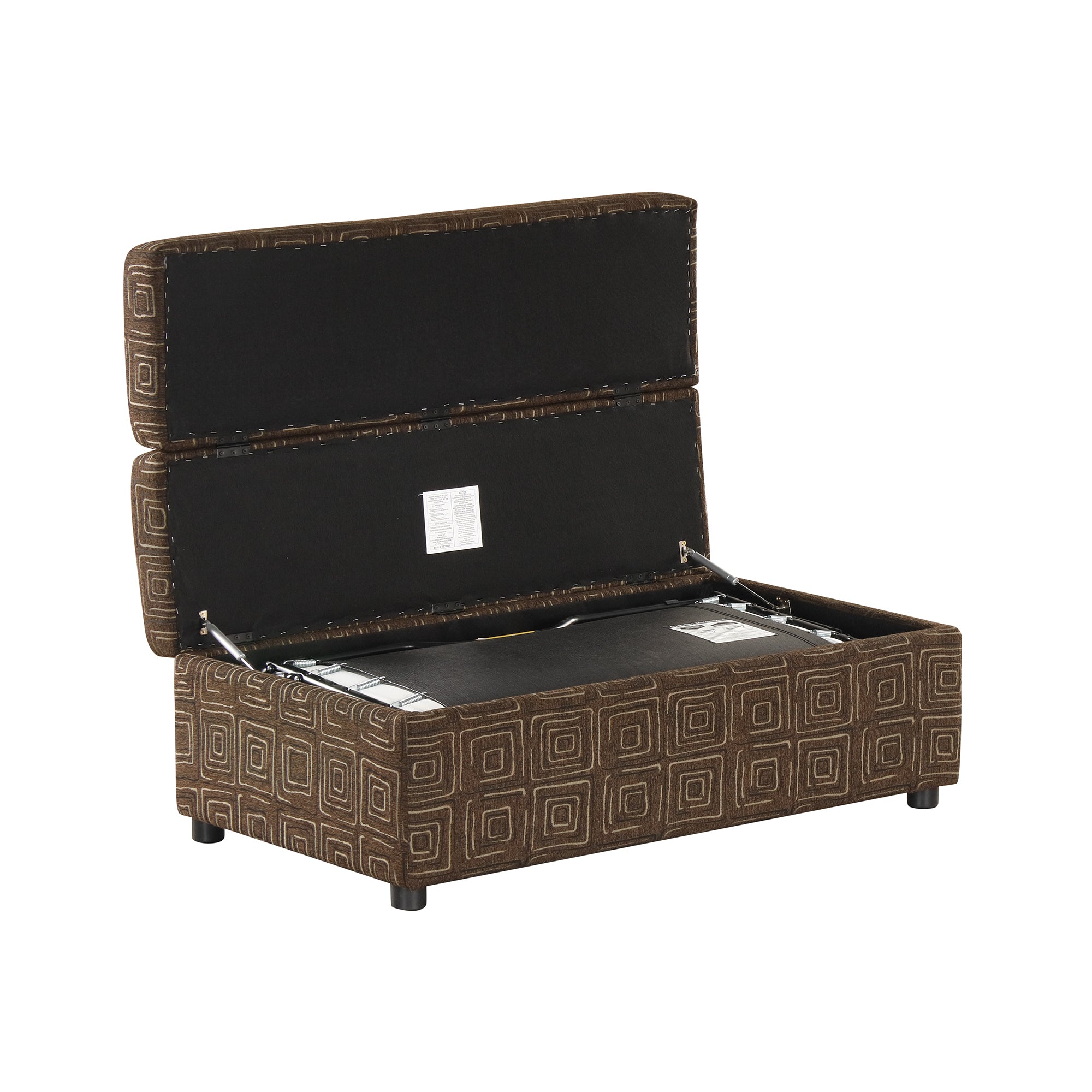 Twin Size Folding Ottoman Sleeper Bed with Mattress espresso-foam-linen-1 seat
