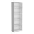 Vinton 4 Tier Bookcase With Modern Storage For Books And Decor, White White Particle Board Pine