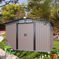 Patio, Lawn & Garden,Metal Outdoor Storage Shed 10Ft X 8Ft, Clearance With Lockable Door Metal Garden Shed Steel Anti Corrosion Storage House Waterproof Tool Shed For Backyard Patio, Lawn And Garden Brown Year Round Use Metal