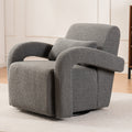 Cozy Dark Grey Teddy Fabric Armchair Modern Sturdy Lounge Chair With Curved Arms And Thick Cushioning For Plush Comfort Dark Gray Teddy