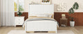 Full Size Platform Bed With Drawers And Storage Shelves, White Antique White Solid Wood Mdf