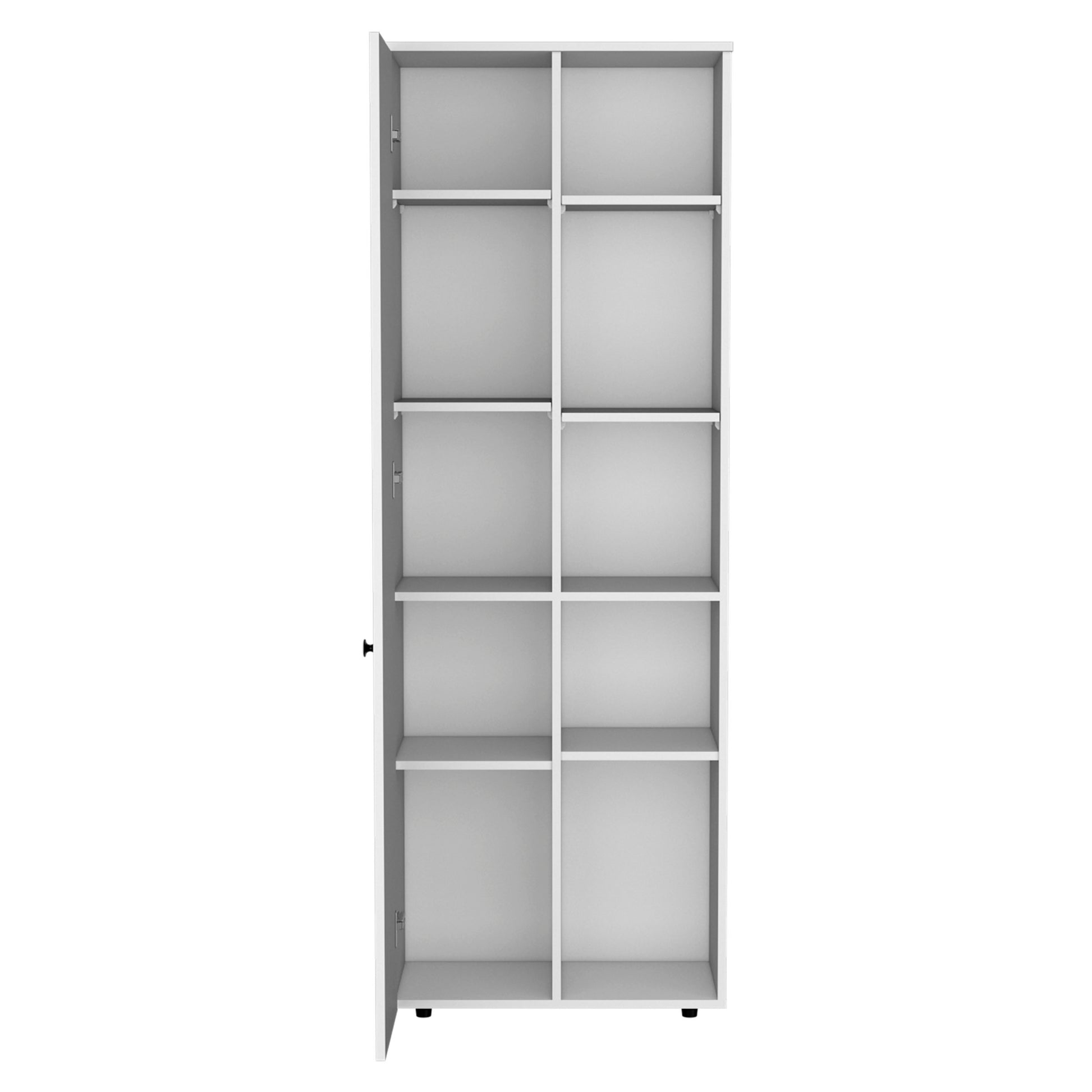 Kitchen Storage Cabinet 67" H, One Door, Five Interior white-particle board-pine