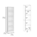 Vinton Xs Bookcase Compact Bookshelf With Multiple Shelves, White White Particle Board Pine