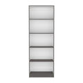 Vinton 4 Tier Bookcase With Modern Storage For Books And Decor, Matt Gray White Multicolor Particle Board Pine